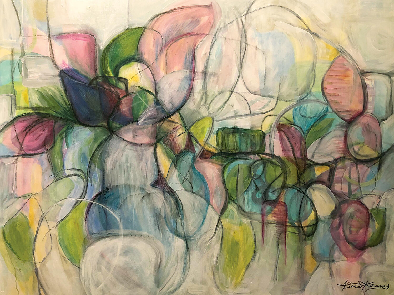Alton Iris, 48&quot;x36&quot;, Mixed Media and Acrylic on Canvas. $864 SOLD